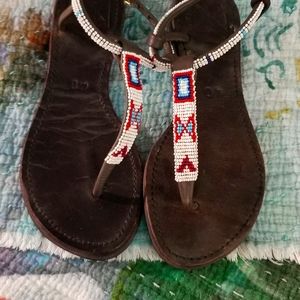 Sandals beaded flats